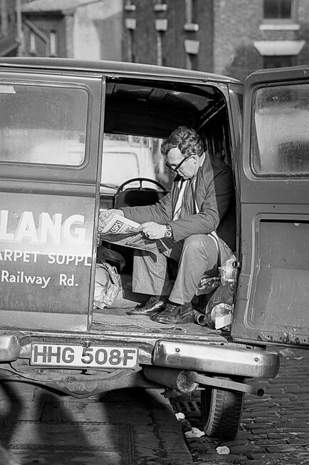 45. Reading the Paper in the Van, Stockport Collection